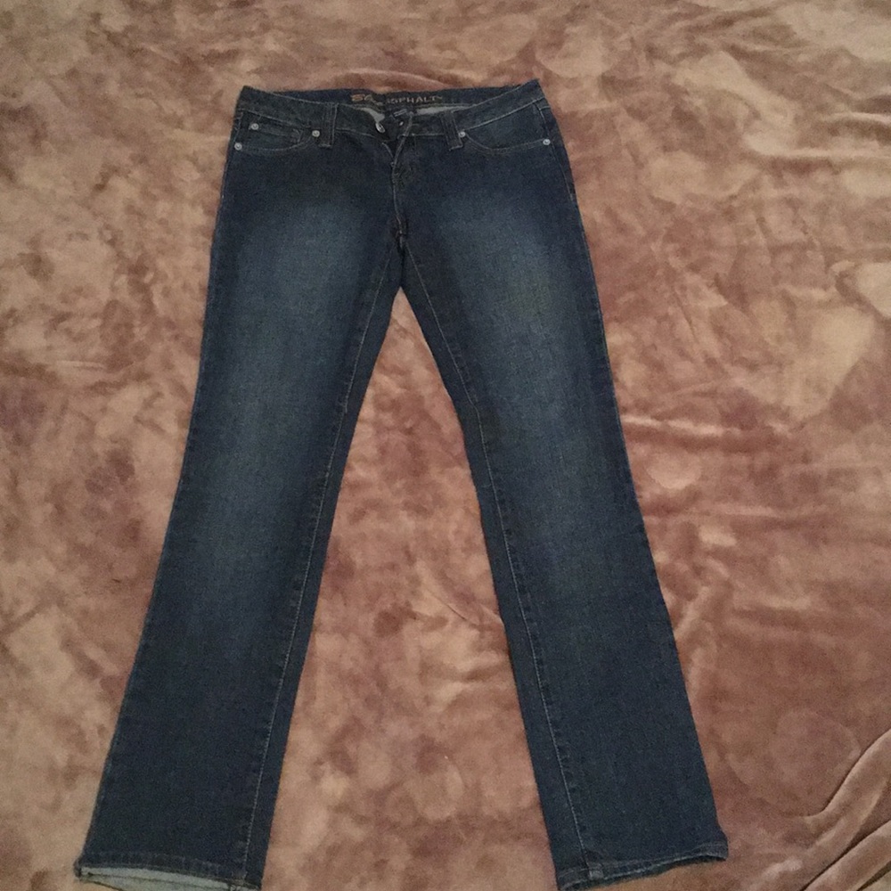 Straight leg dark wash jeans